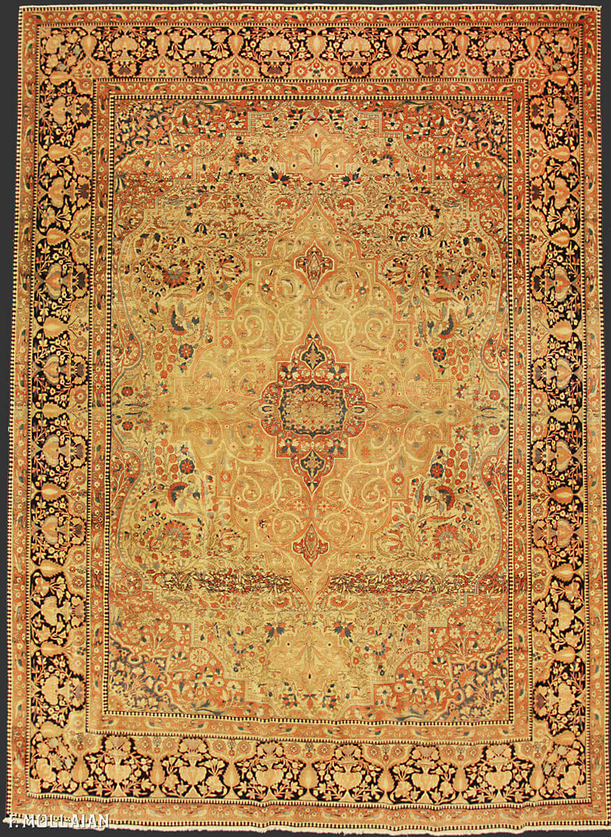 Tappeto Persiano Antico Kashan Mohtasham n°:36423165